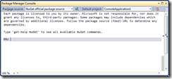 NuGet Package Manager Console